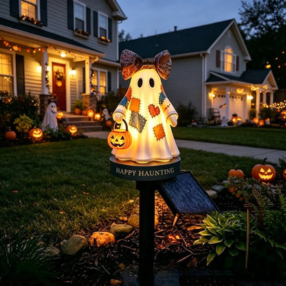 Vintage Patchwork Ghost Solar Garden Light