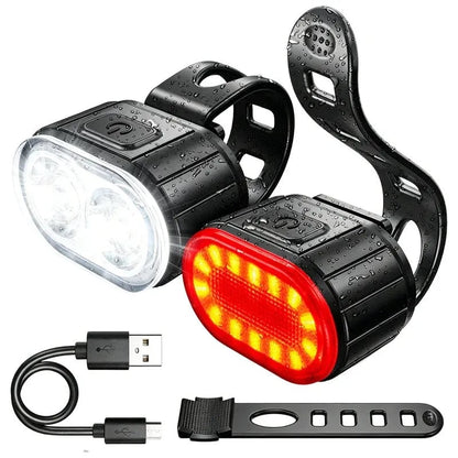 🚴‍♂️💡 Professionele Fietsverlichting Set – Voor- en Achterlicht!