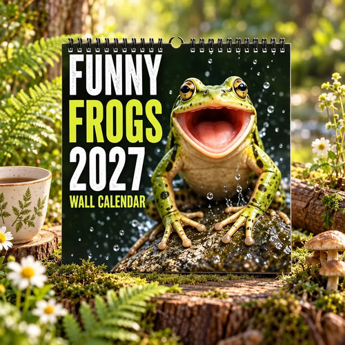 🔥HOT SALE🔥Funny Frogs 2027 Wall Calendar – Cute Humorous Frog Calendar, Quirky Amphibian Gift, Nature & Wildlife Decor