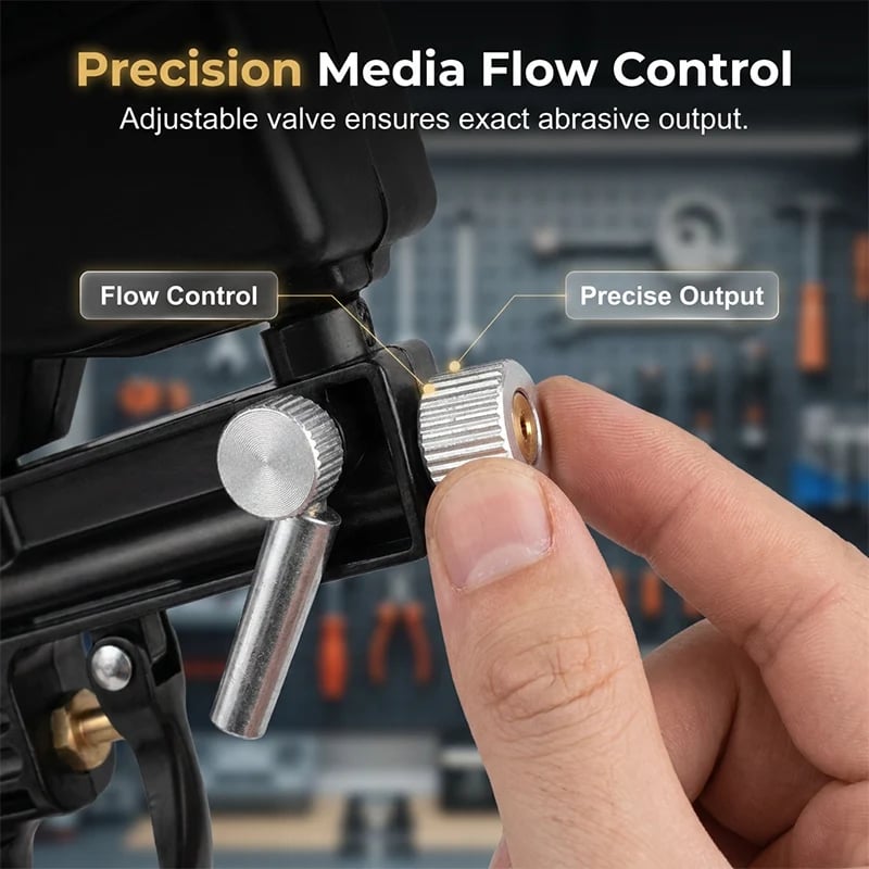 Precision media flow control dial