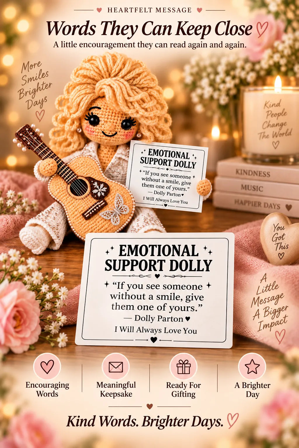 ⏳ Last Day 49% OFF – ❤️ Handmade Emotional Support Crochet Doll | Soft Keepsake with Heartfelt Message for Family, Friends & Meaningful Gifts 🎁
