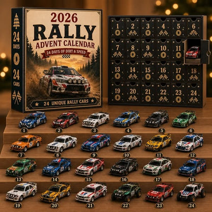 🏎️ 2026 Rally Racing Advent Calendar – 24 Days of Dirt & Speed, 24 Collectible Rally Cars✨