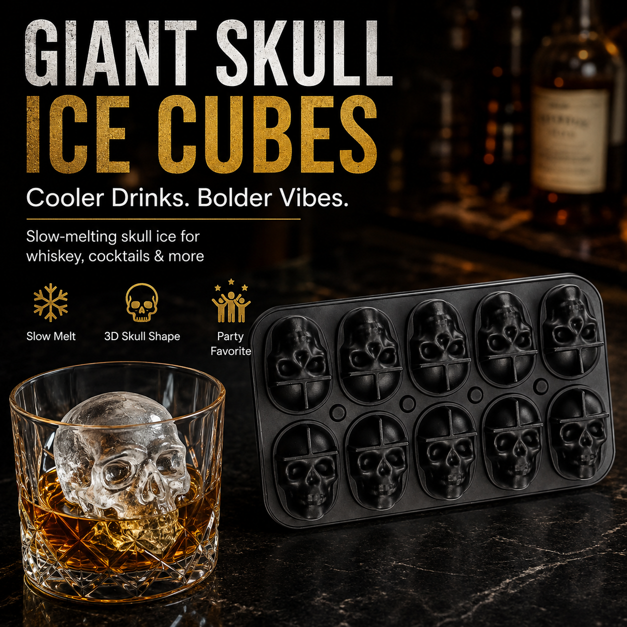 💀Skull Ice Cube Tray🧊-Make Every Drink a Statement✨