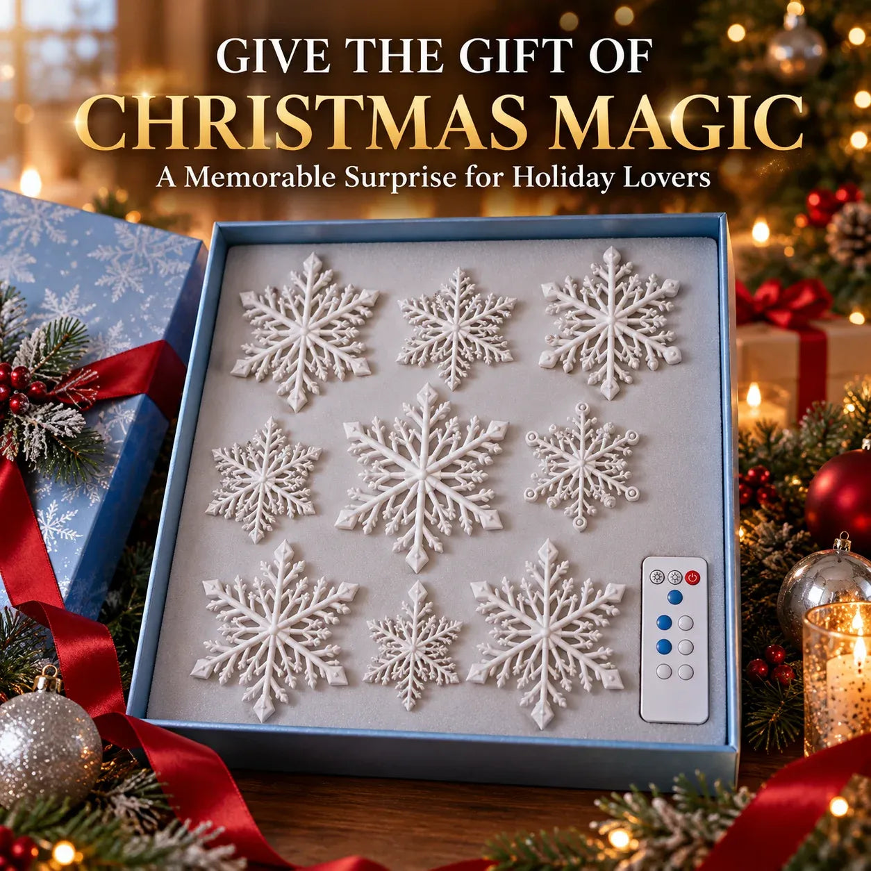 🔥 50% OFF ❄️ LED Snowflake Wall Lights – Magical Christmas Home Decor