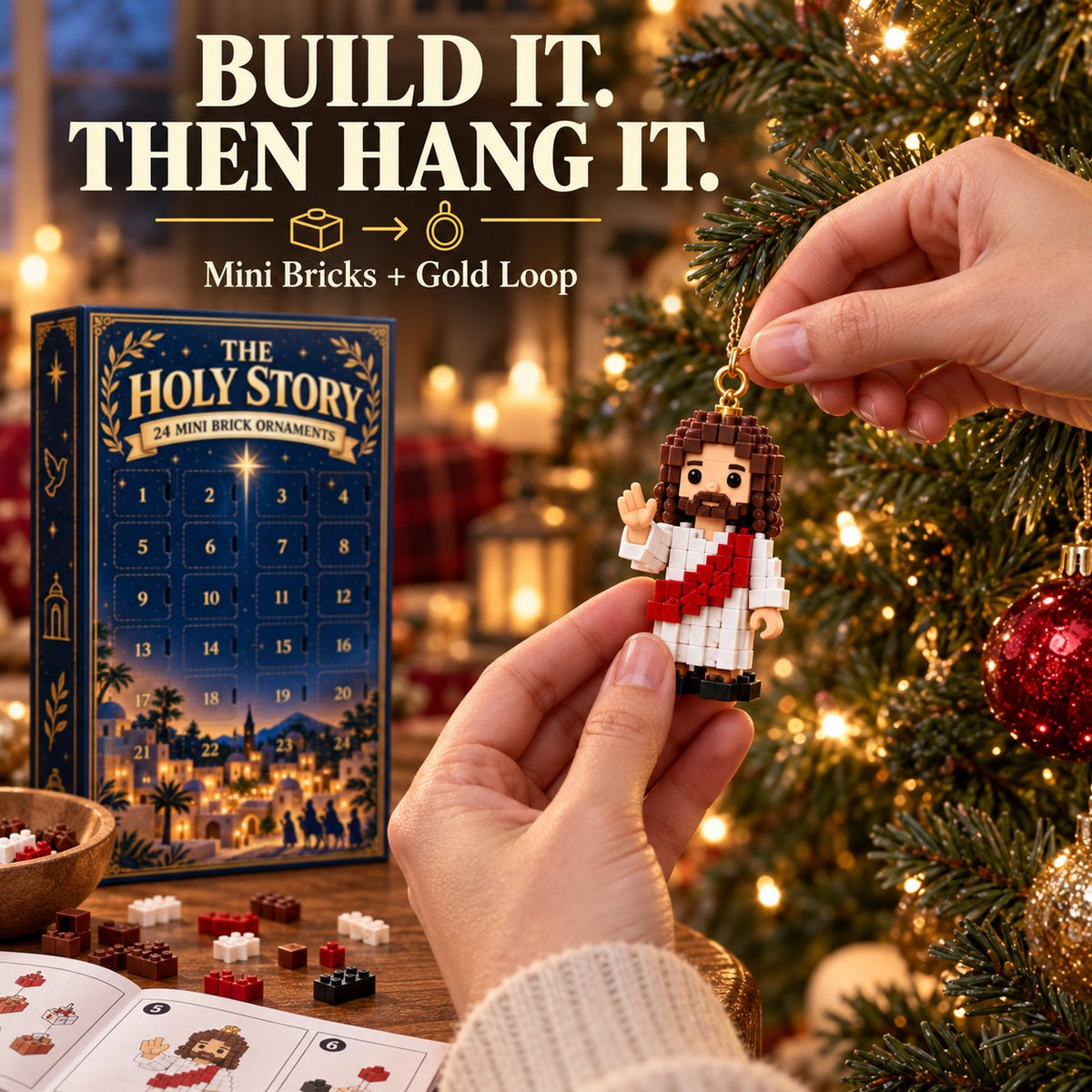 ✨ The Holy Story 24-Day Mini Brick Ornament Advent Calendar