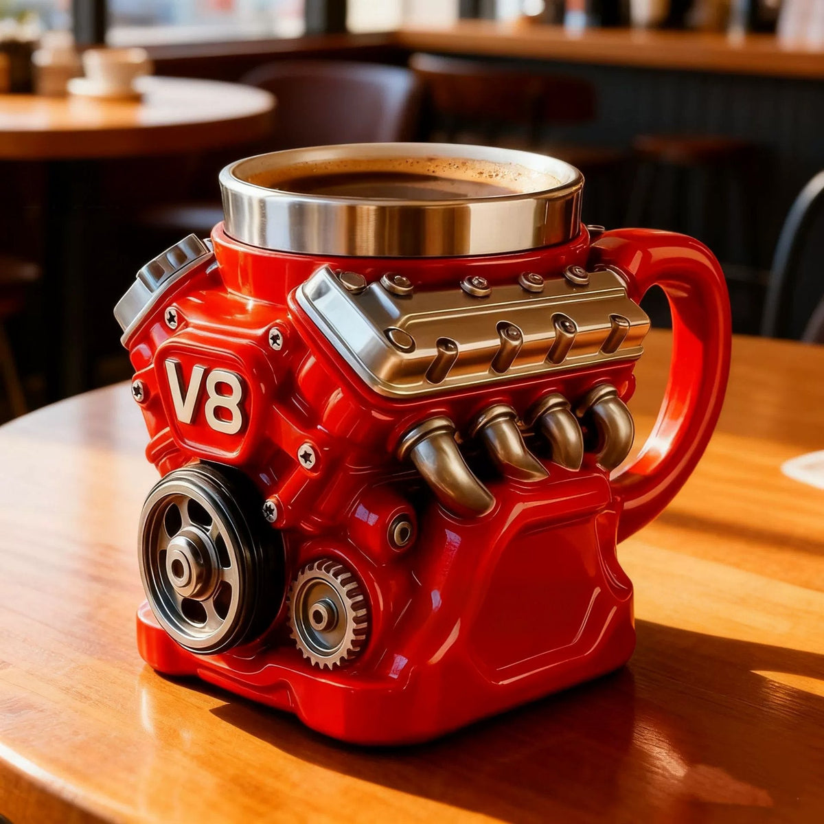 Engine-themed coffee mug