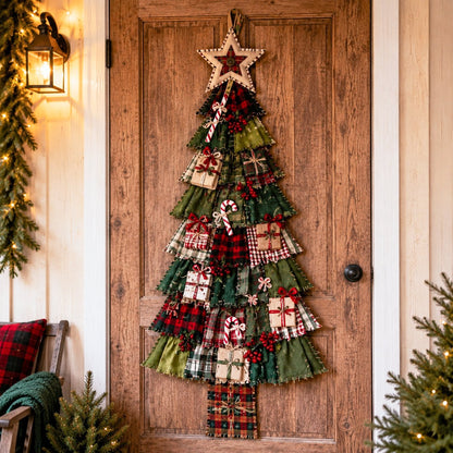 ⏳ Last Day 49% OFF – 🎄Beginner-Friendly DIY Oversized Patchwork Christmas Tree Door Hanging Kit  💕