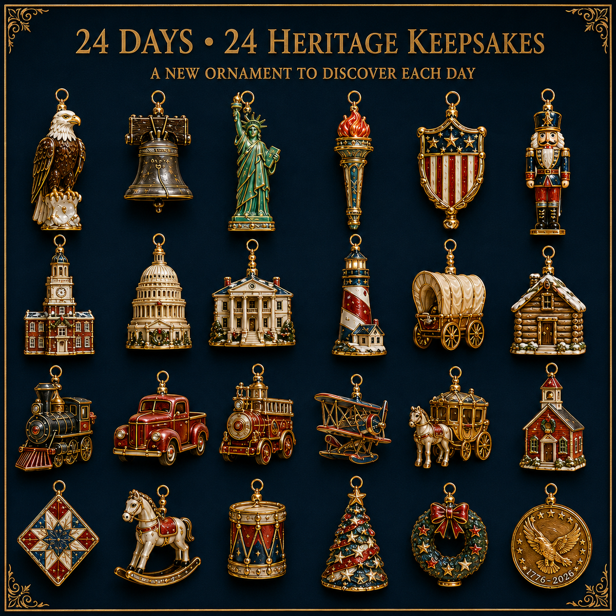 24 heritage Christmas ornament designs