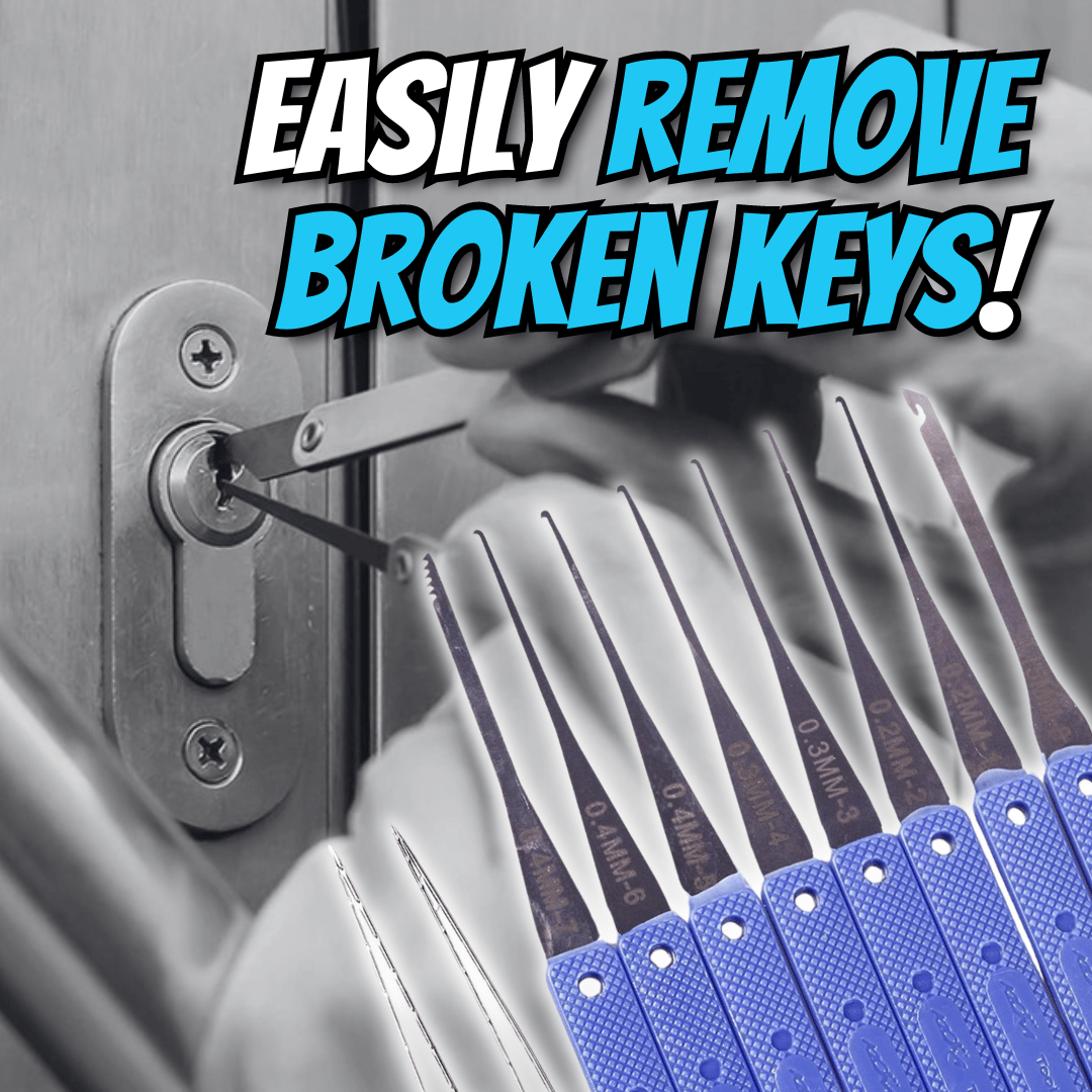 💯 🔒 12-Piece Broken Key Extractor & Removal Tool Set for Jammed Locks & Keyholes 🗝️