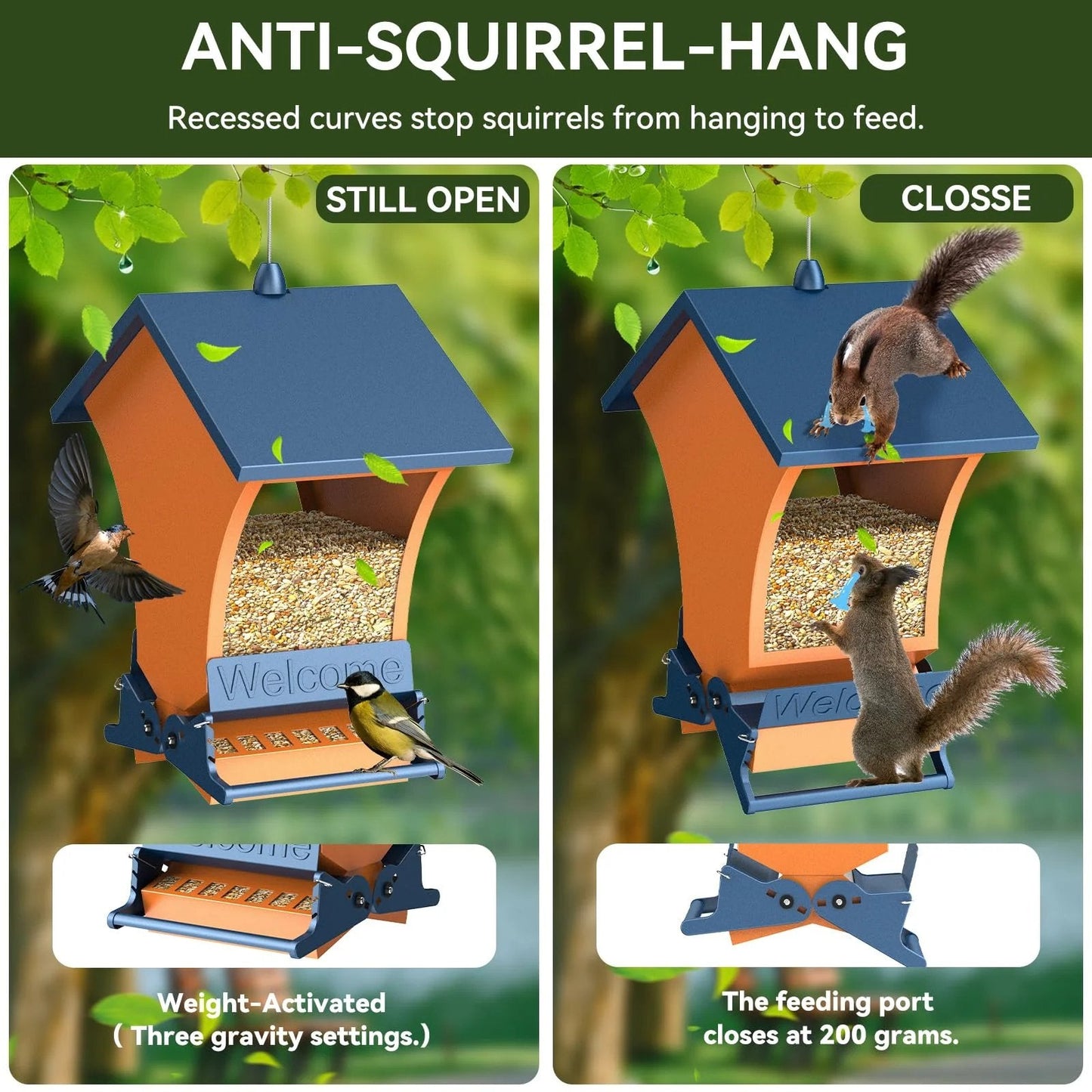 🐦 Squirrel Proof Bird Feeder – Outdoor Bird House for Garden Bird Watching & Yard Decoration