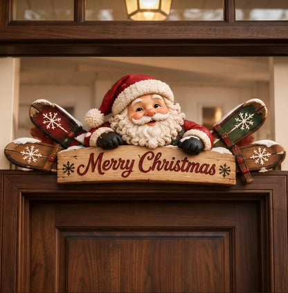 🎄 Rustic Winter Door Frame Topper – Christmas Cabin & Woodland Decor