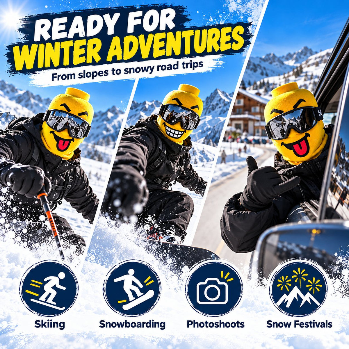 ⛷️ The Funniest Ski Mask On The Slopes This Winter! 🧱❄️