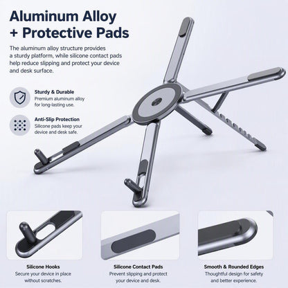 Magnetic Portable Multi-Functional Tablet, Phone, And Laptop Stand