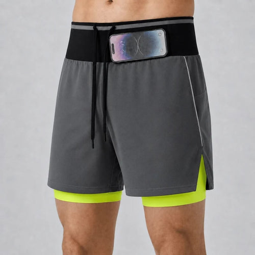 Marathon Pro Shorts — Front Mesh Storage Belt · Right Inner Liner Phone Pocket · Rear Zip Pocket · Anti-Chafe Liner