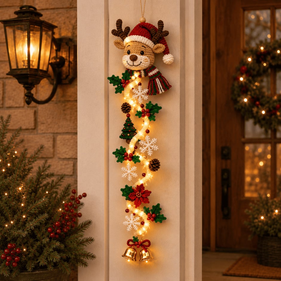 ⏳ Ultimo giorno: 49% DI SCONTO – 🎄 Decorazione natalizia luminosa da porta MerryCascade | 6 design festivi, luce calda, dettagli 3D & decorazione verticale salvaspazio ✨