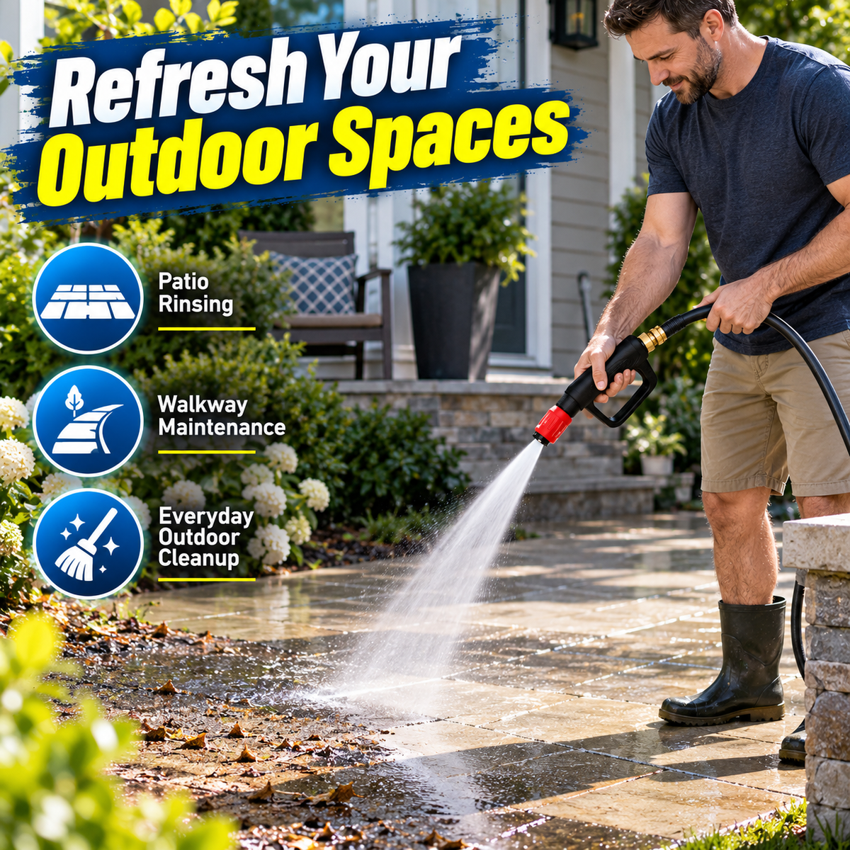 High-Pressure Water Spray Gun – Powerful Outdoor Cleaning Nozzle with Ergonomic Grip