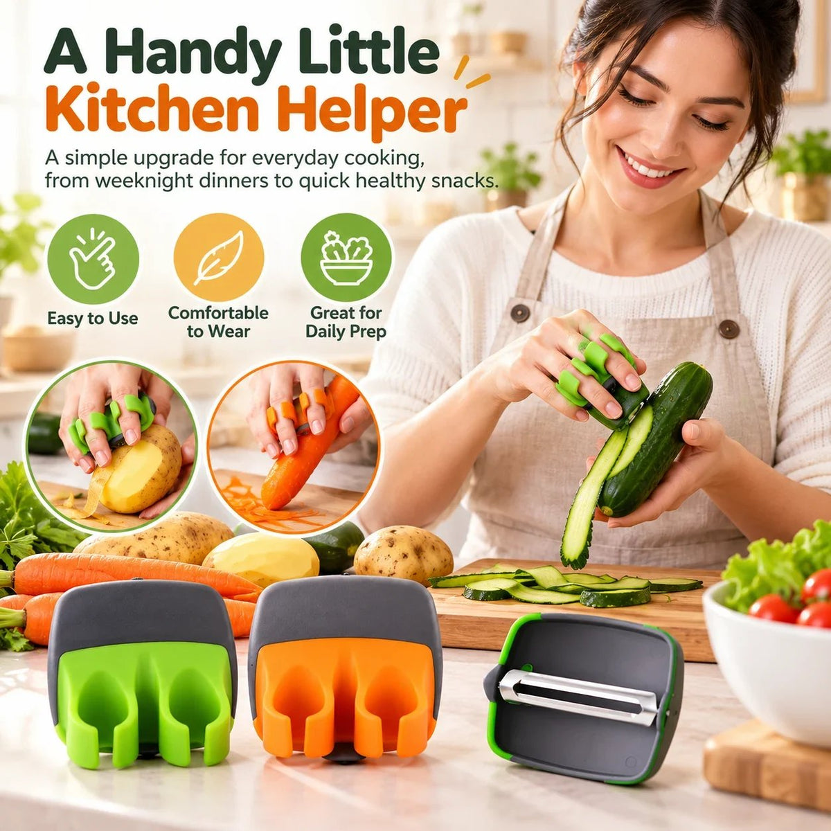 Palm Vegetable Peeler – Comfortable Finger-Fit Design