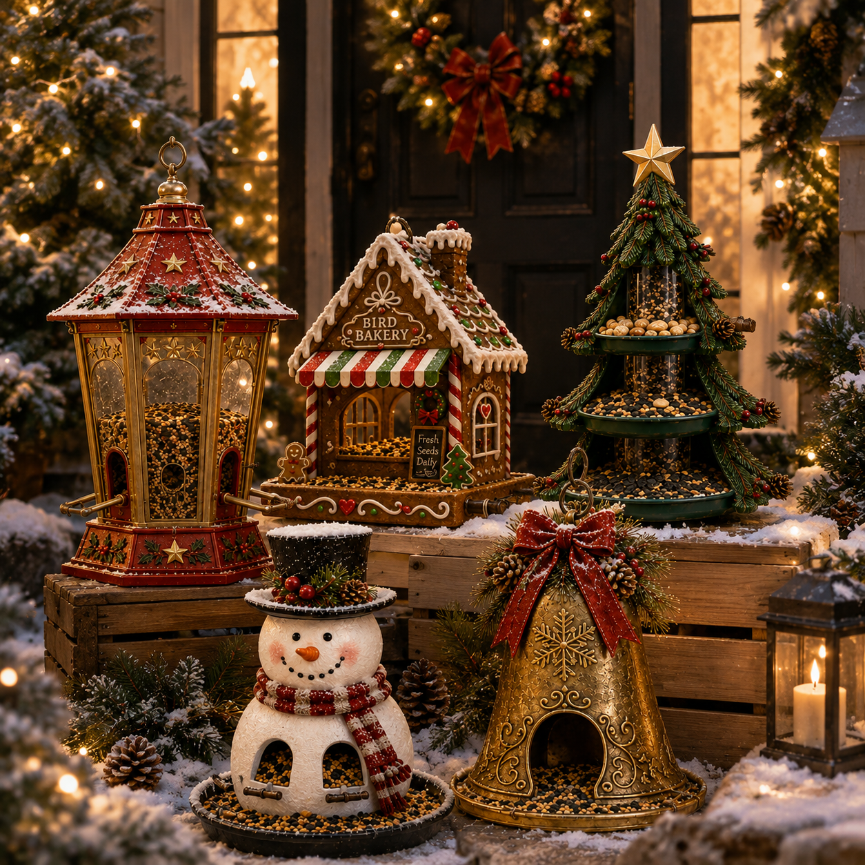 🎄 Christmas Bird Feeder Collectio – Festive Hanging Garden Feeders for Wild Birds