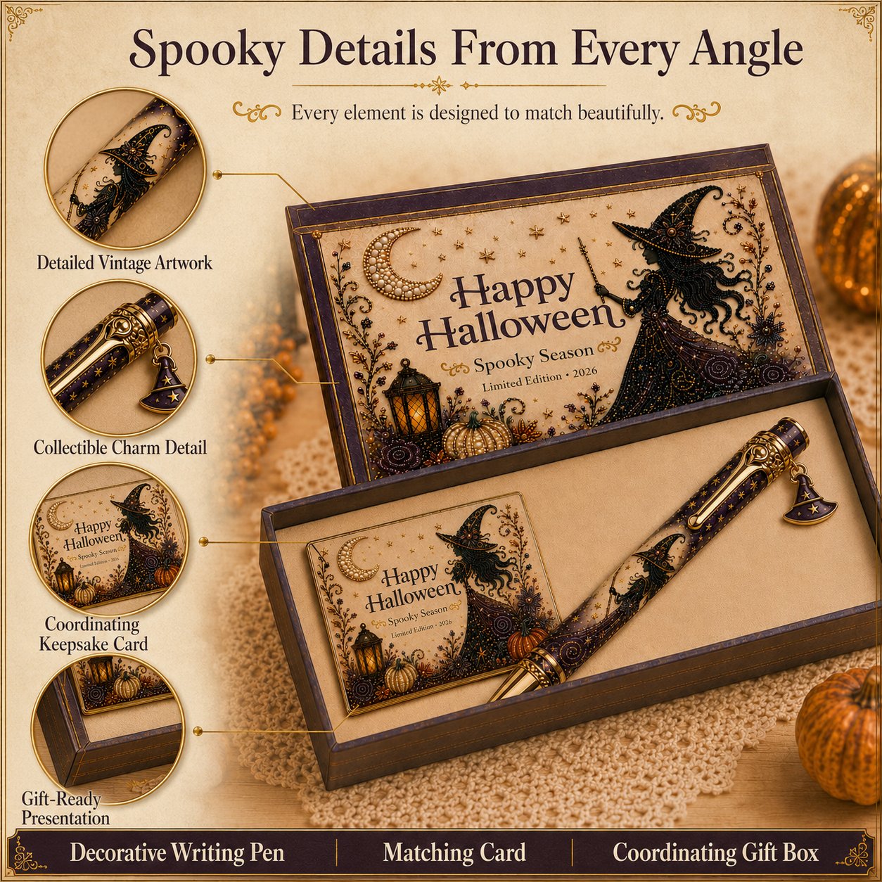 🎃🔮 Halloween Spooky Pen Gift Set