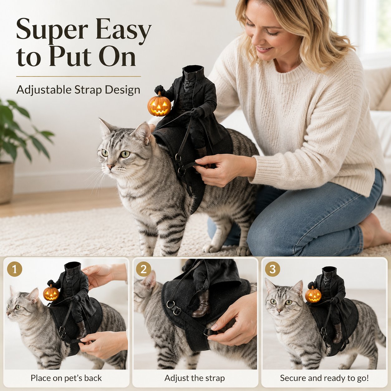 🎃 Headless Horseman Pet Costume — Hilarious Halloween Rider for Cats & Dogs 🐎