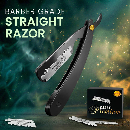 Professional Straight Razor for Men | Barber Straight Edge + 10 Blades Included