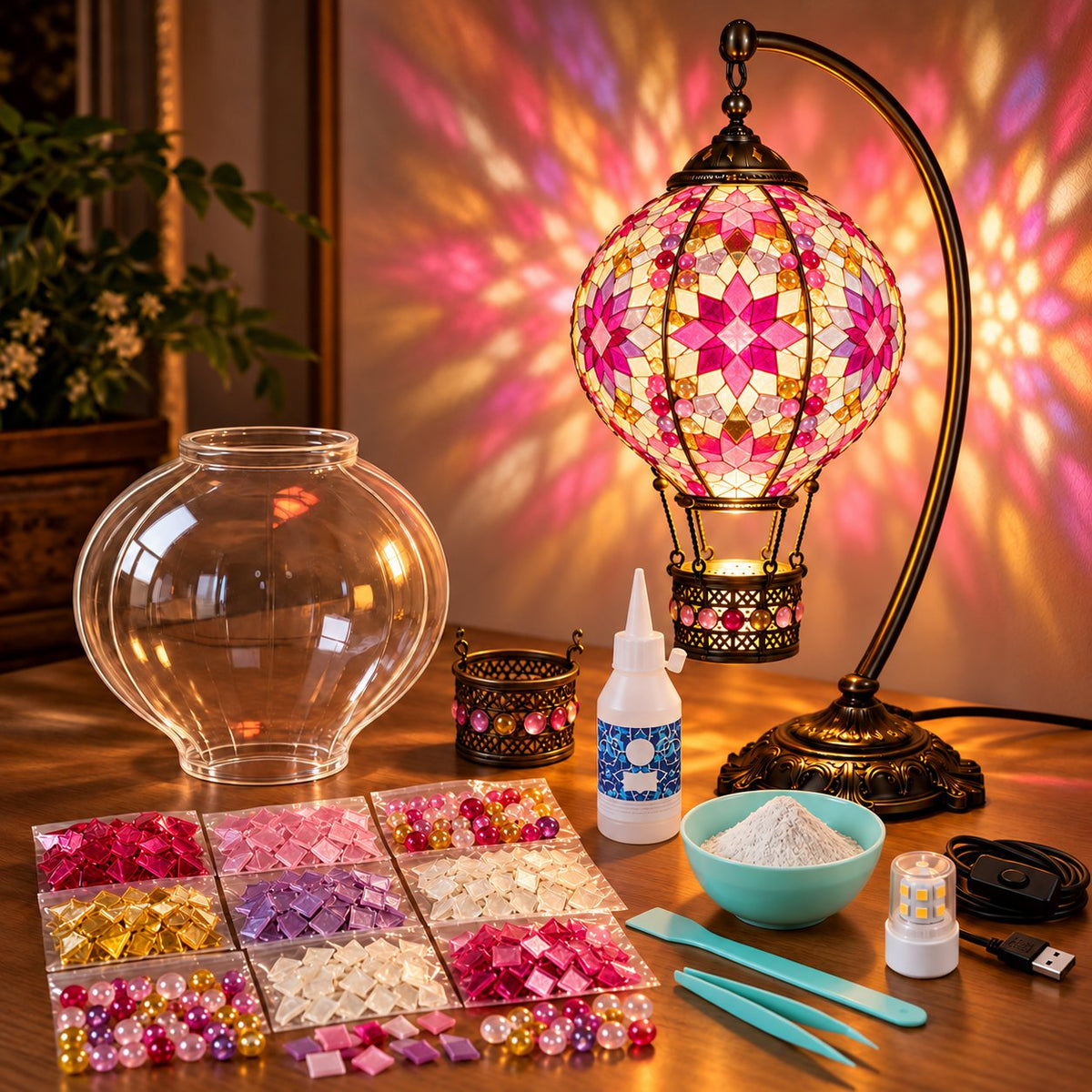 DIY Turkish Mosaic Hot Air Balloon Lamp Kit
