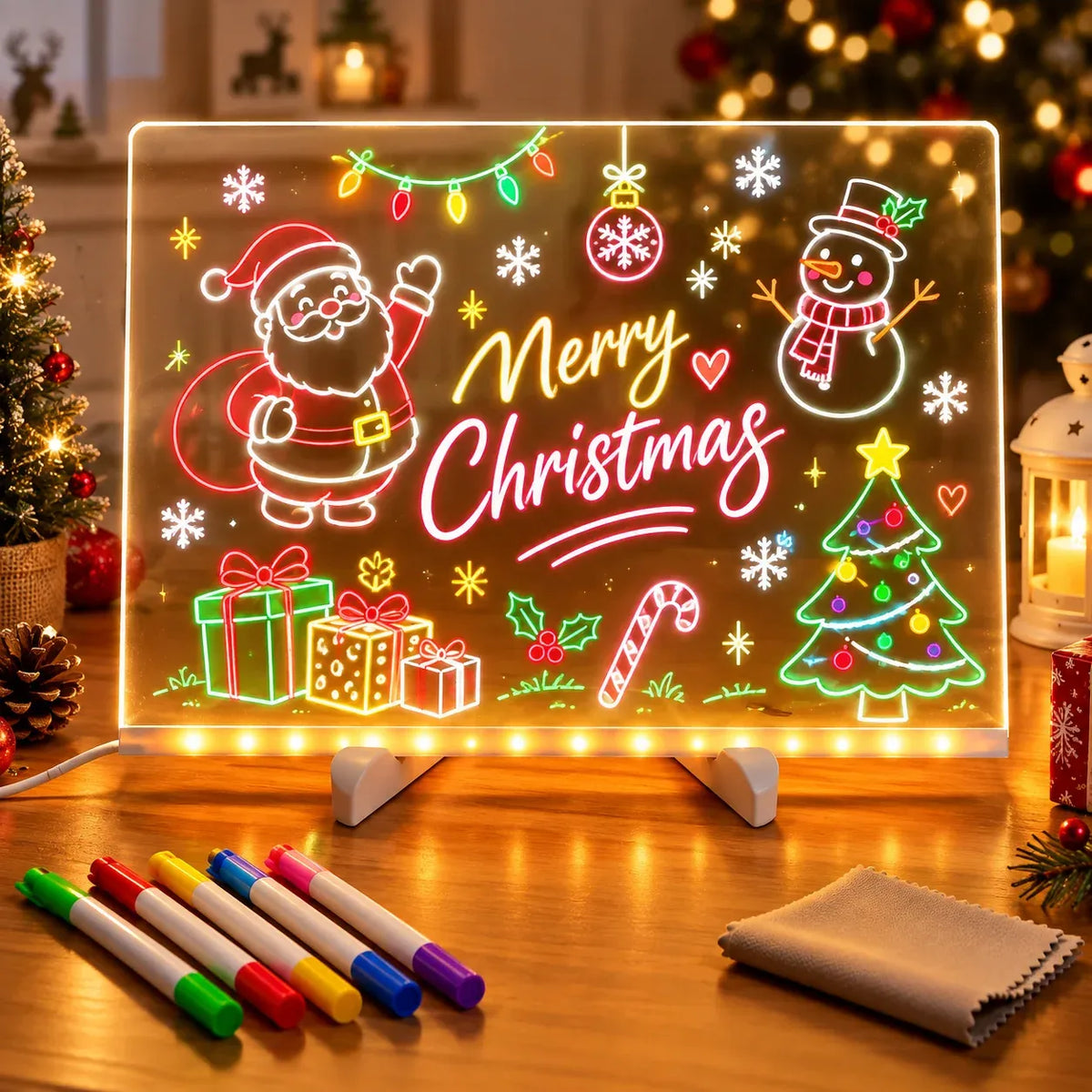 ✨ Reusable Acrylic LED Message Board – Light-Up Writing & Drawing Display