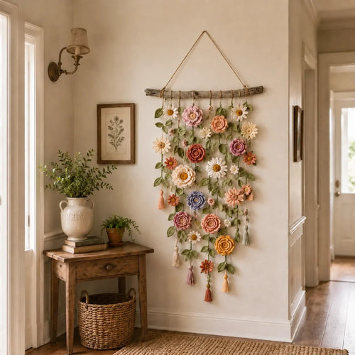 🌸Boho Crochet Flower Wall Hanging Decor