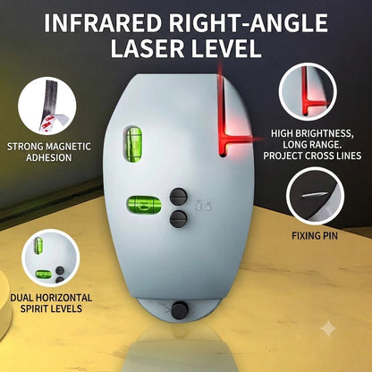 🌟 50% OFF! 90° Infrared Level – Bright laser, right angle precision. Perfect for tiling, framing & hanging art. Level up your DIY game! 🖼️✨