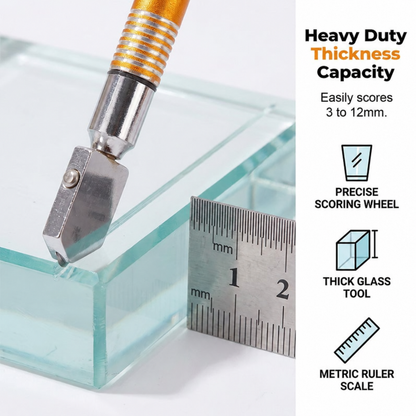 ⚡Professional Diamond Glass Cutter with Alloy Handle Roller Wheel