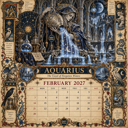 📅✨2027 Zodiac Grimoire Calendar™ | 12 Signs, 12 Forbidden Chapters
