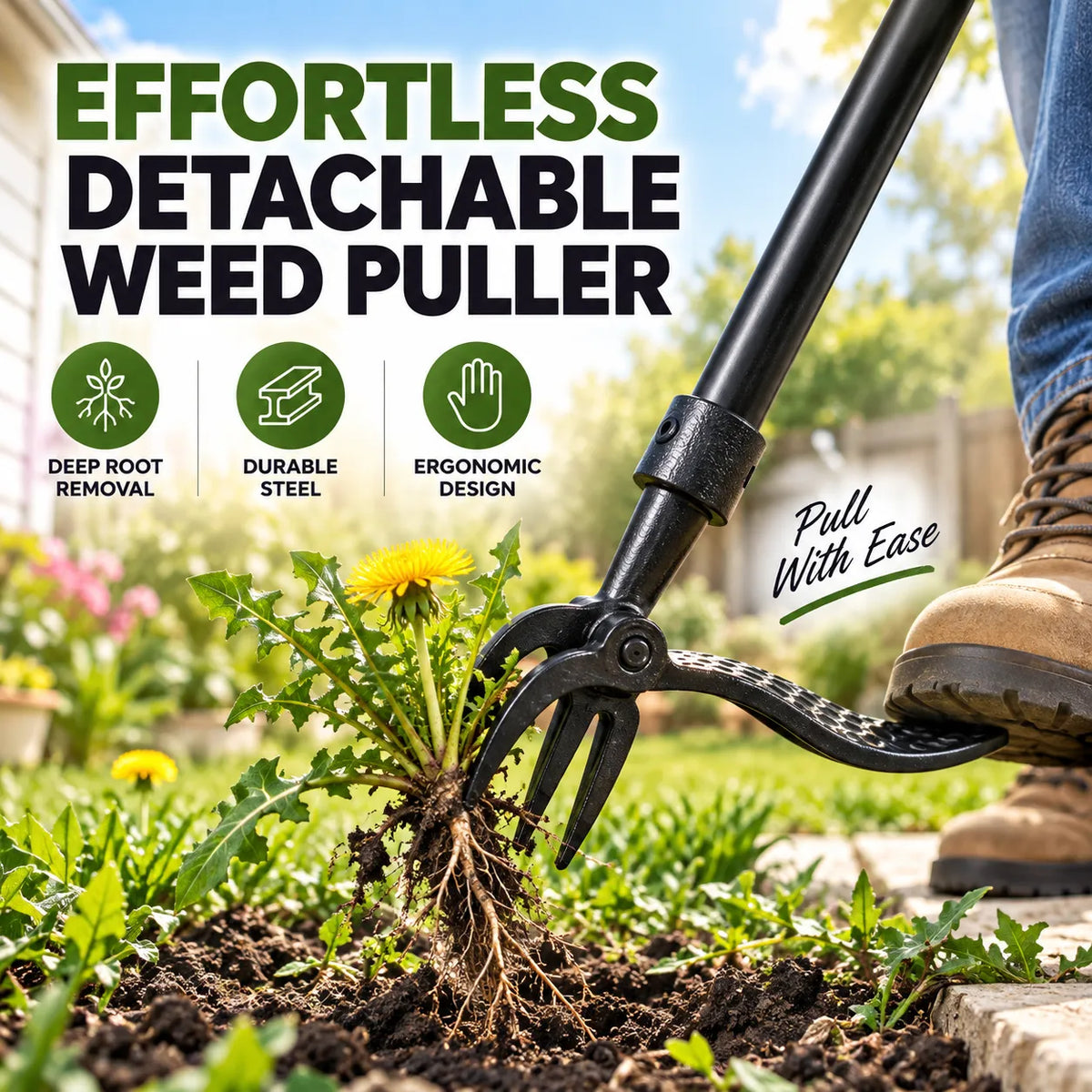 🏆Hot Sale⚡Effortless Detachable Weed Puller