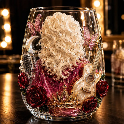 🤠 🎸 Vintage Country 3D Glass Collection – 8 Raised Western Music & Floral Designs