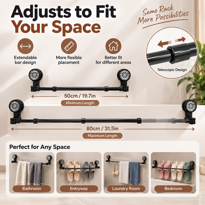 🏠 Adjustable Wall-Mounted Slipper & Towel Storage Rack
