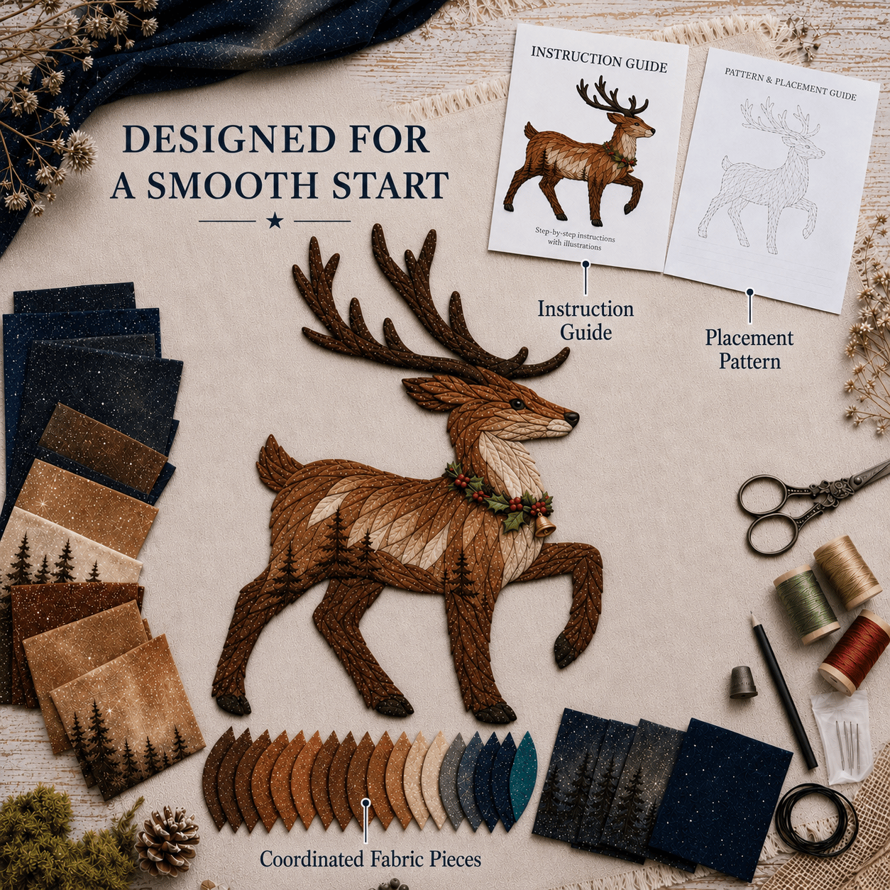 🔥Limited Time 50% OFF - 🧵 Christmas Fabric Art Door Hanging Craft Kit