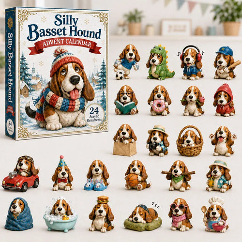 🔥🎁Silly Basset Hound Advent Calendar 2026 - 24-Day Festive Countdown