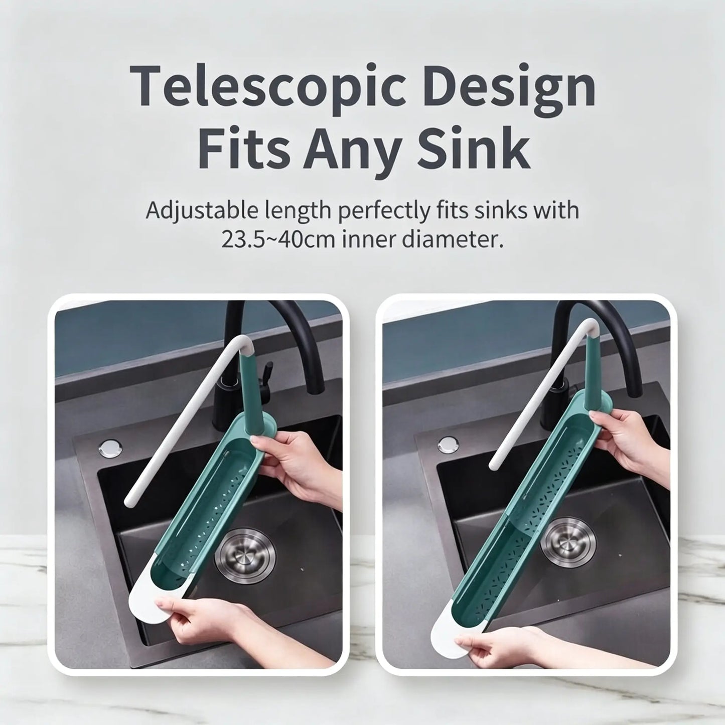 Expandable Sink Organizer Shelf - Waterproof Plastic Rack with No Mold Growth🛁