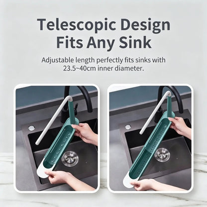 Expandable Sink Organizer Shelf - Waterproof Plastic Rack with No Mold Growth🛁