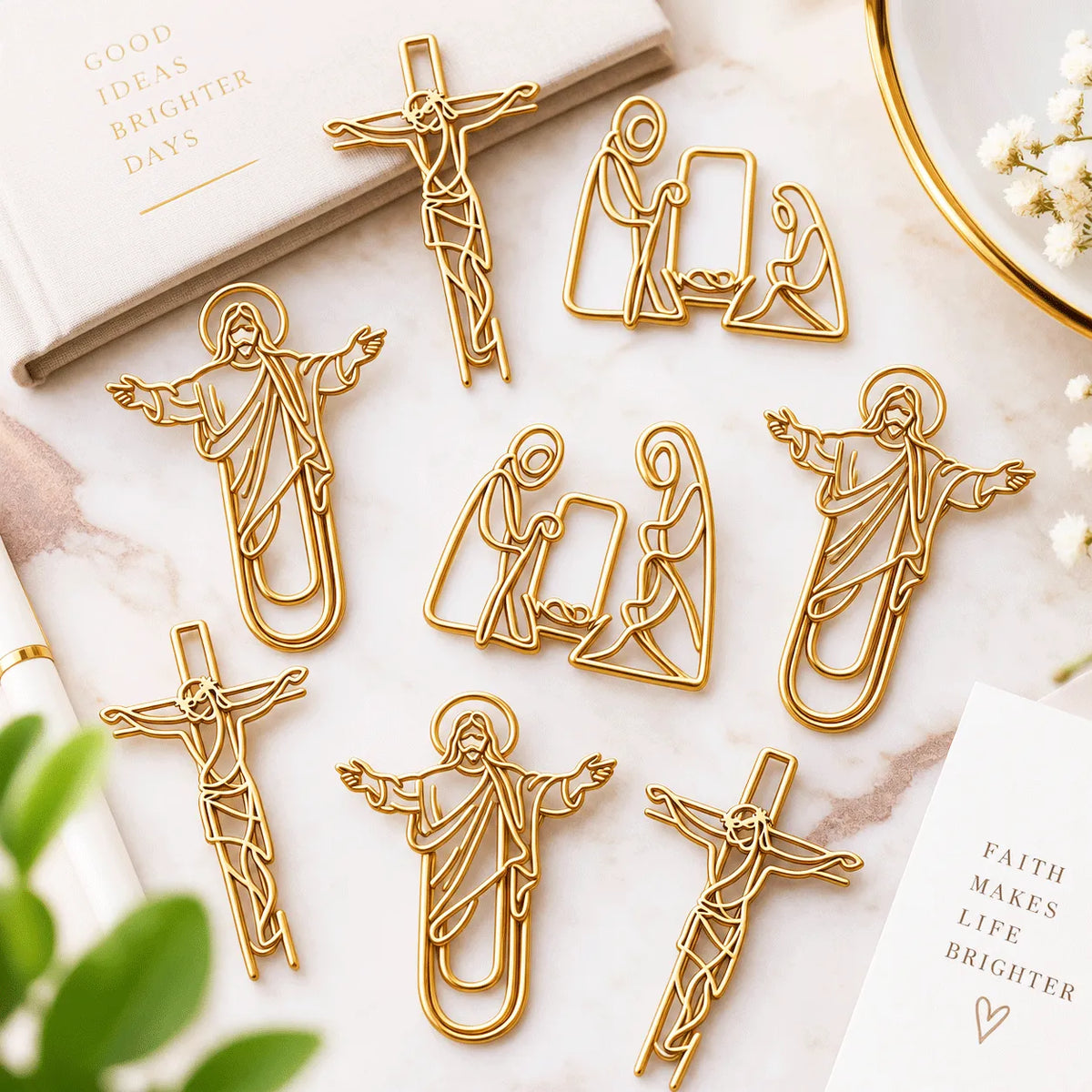 ✝️📚Faith-Inspired Gold Paper Clips — Meaningful Christian Bookmarks
