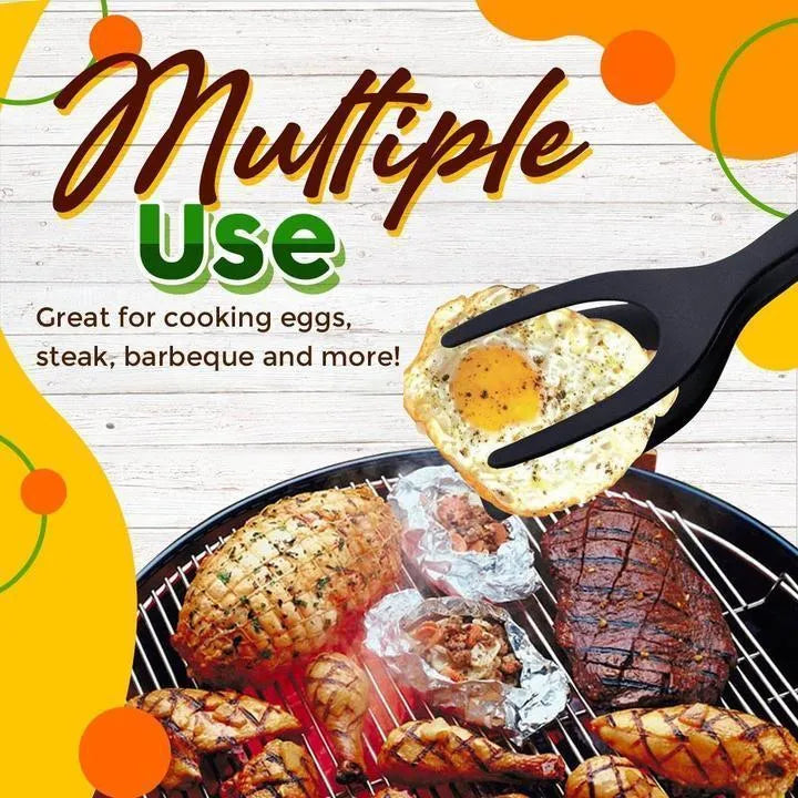 🥘 LIMITED-TIME ! 🍳 2-in-1 Grip Flip Tong – Non-Scratch, Non-Stick, Heat-Resistant ✨