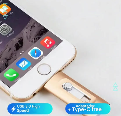 ⚡3 in 1 Flash Drive, High Speed Portable USB 3.0 Memory Storage