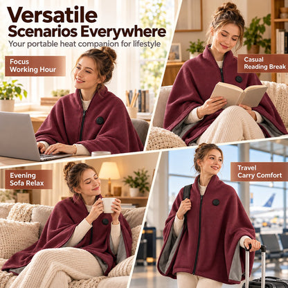 ⛄LIMITED-TIME 50% OFF‼️🔥 USB Heated Shawl Blanket – 3 Heat Settings, Ultra-Soft Wearable Warmth for Home & Office