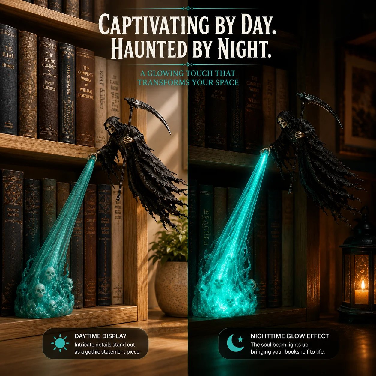 🔥Buy 2 Free Shipping🔥💀 The Soul Collector — Haunted Reaper Shelf Light