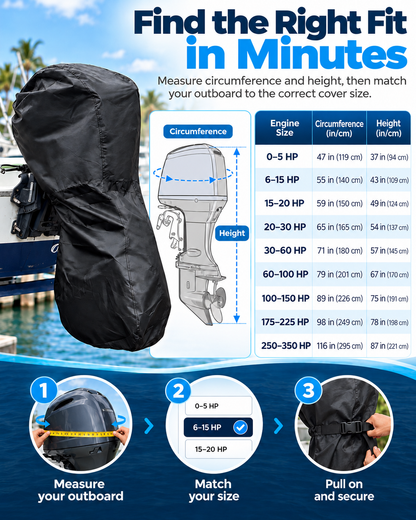 50% OFF!🚤420D Full Outboard Engine Cover – Weather-Resistant Protection for Storage