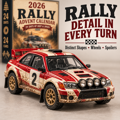 🏎️ 2026 Rally Racing Advent Calendar – 24 Days of Dirt & Speed, 24 Collectible Rally Cars✨