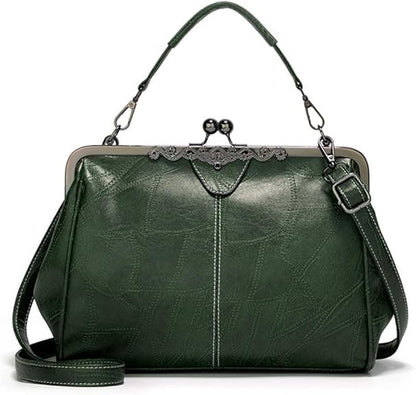 💼2026 New Elegant Waterproof Women’s Leather Kiss-Lock Tote Handbag