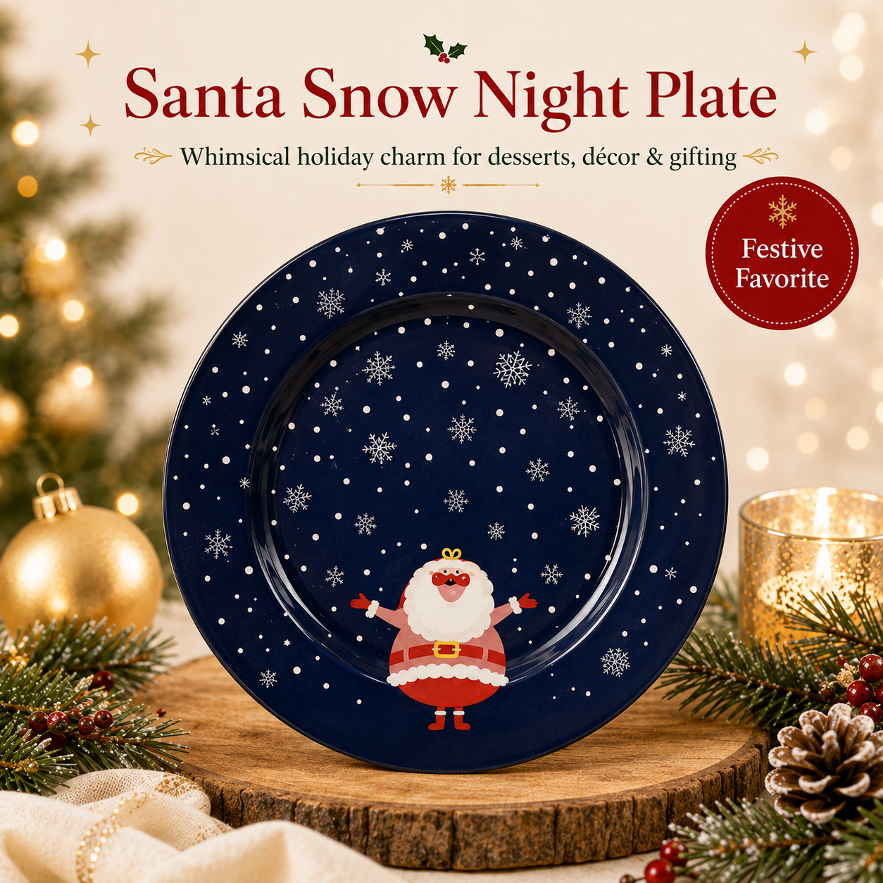 🎄Merry & Bright Christmas Plate Collection🎁🍽️ – Festive Holiday Serving Plates