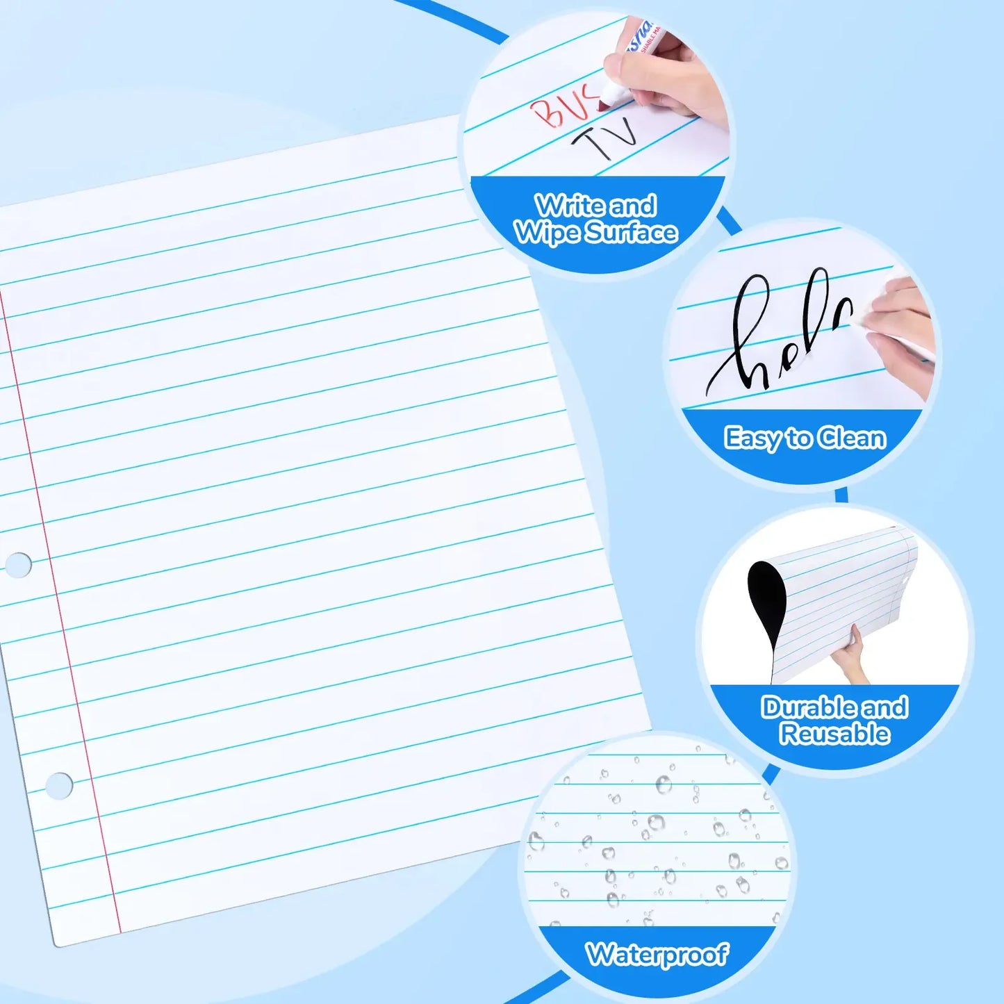 📝✨Giant Magnetic Lined Paper Whiteboard 28” x 22” – 🧑‍🏫💕Perfect for Teaching, Writing Practice, To-Do Lists & Daily Planning( ✨ Write, Wipe & Reus)