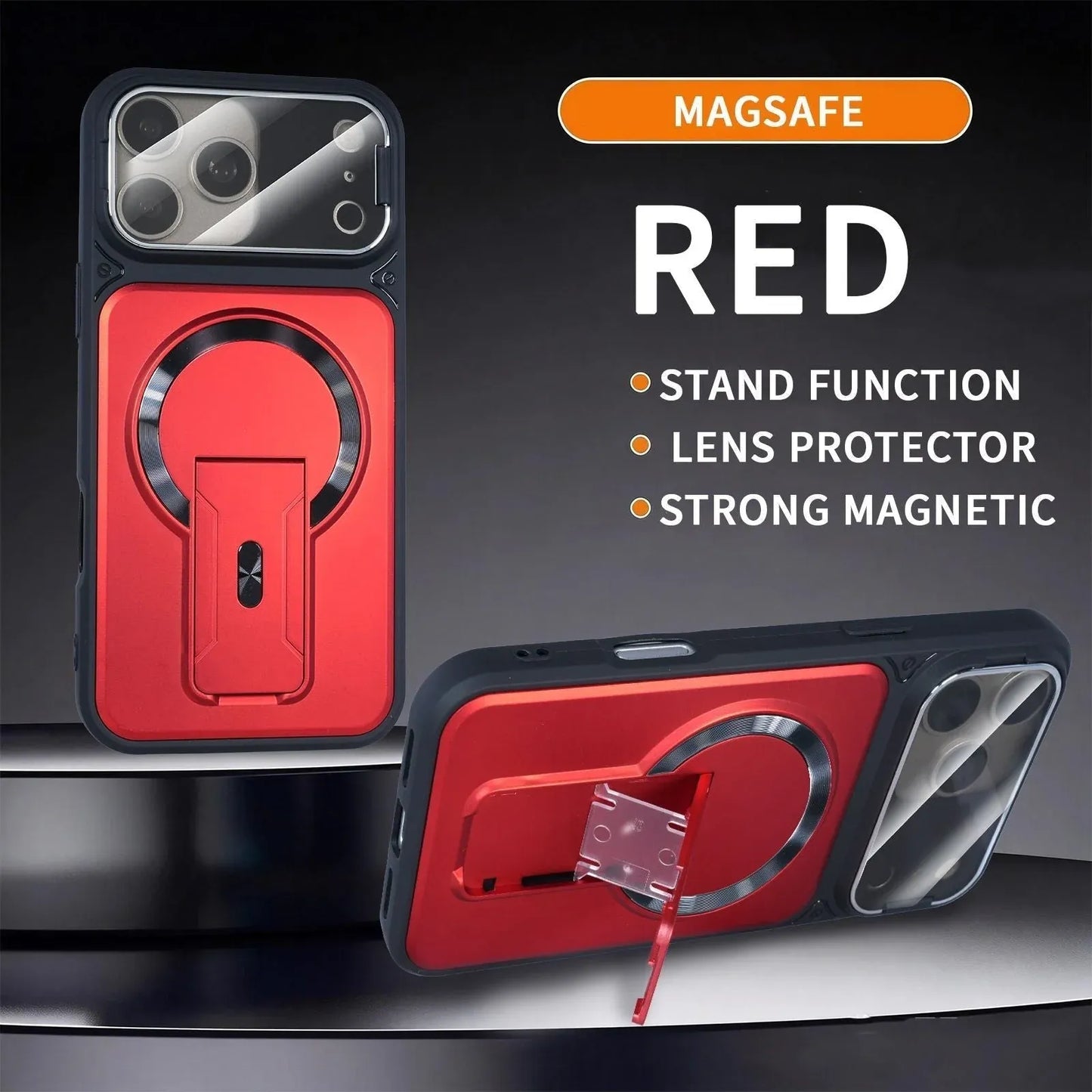 ✨MagSafe Magnetic Case with Camera Lens Cover & Invisible Stand for iPhone
