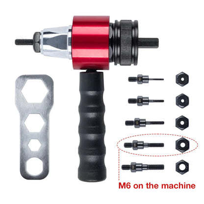 Cordless Electric Rivet Gun Adapter Kit for Power Drill | Fits M3–M8 Rivets